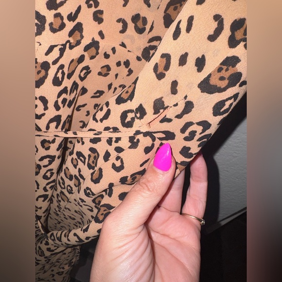 Reformation Anchorage Leopard Mini Wrap Dress Small Animal Print - Picture 7 of 8